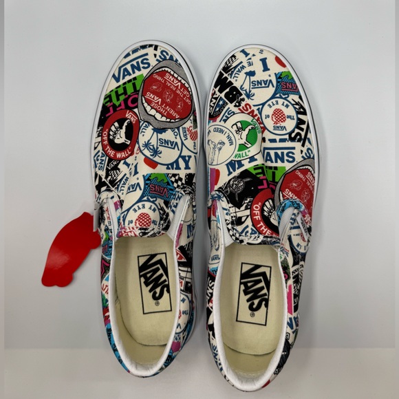 Vans NWT Classic Slip On Logo Mashup Print Sneakers 8W 6.5M - Picture 6 of 8